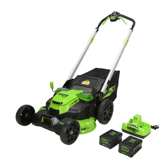 60V 25" Cordless Battery Self-Propelled Lawn Mower w/ Two (2) 4.0Ah Batteries & Dual-Port Charger